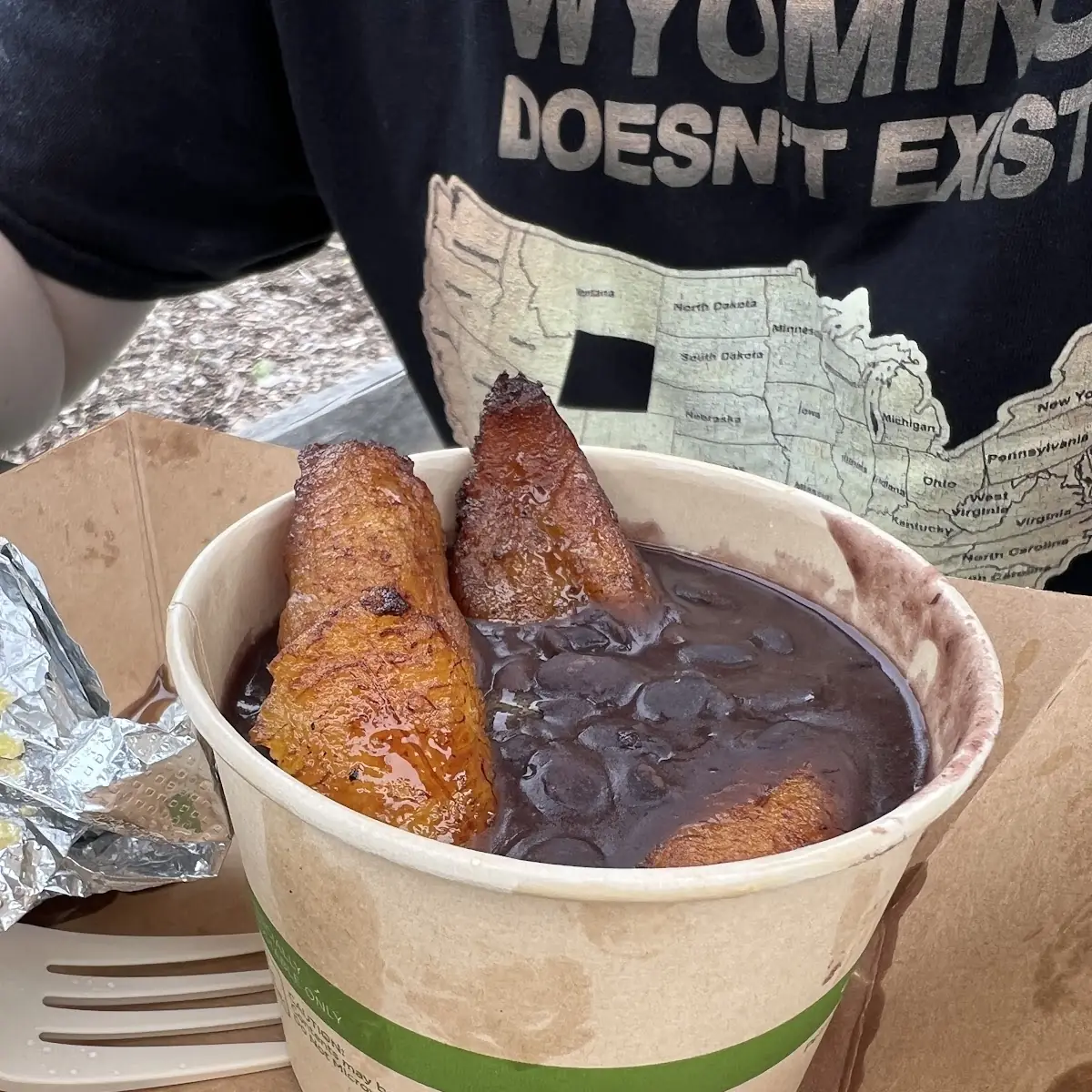 Black Beans and Fried Plantains