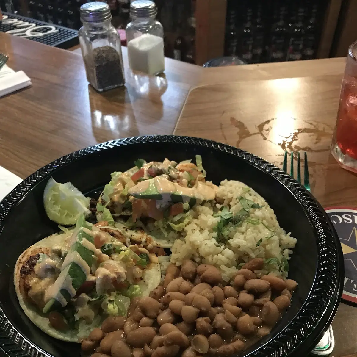 Shrimp Tacos Rice and Beans