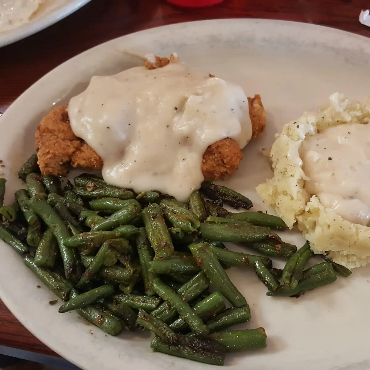 Chicken Fried Chicken Mashed Potatoes and Green Beans