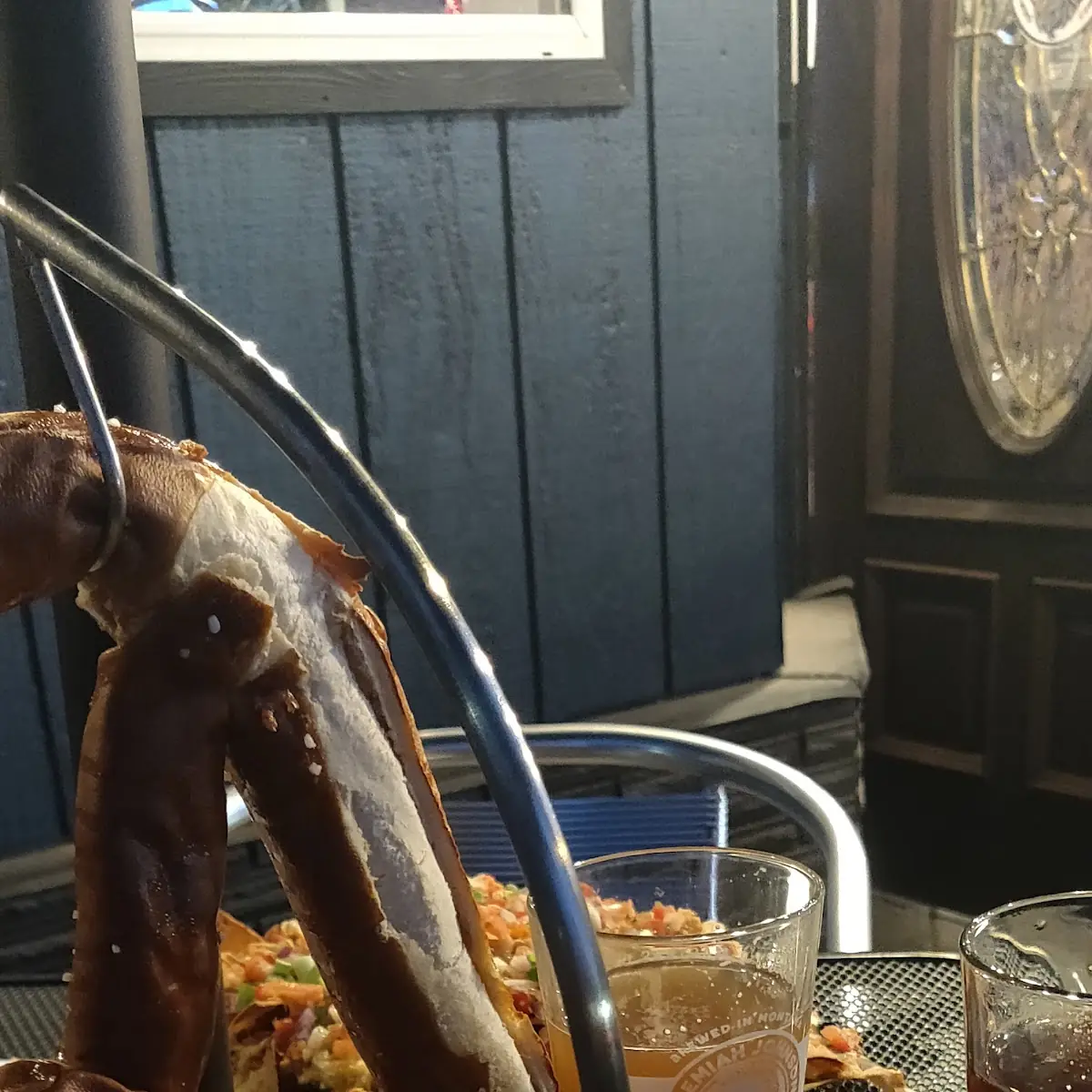 Giant Pretzel and Pulled Pork Nachos