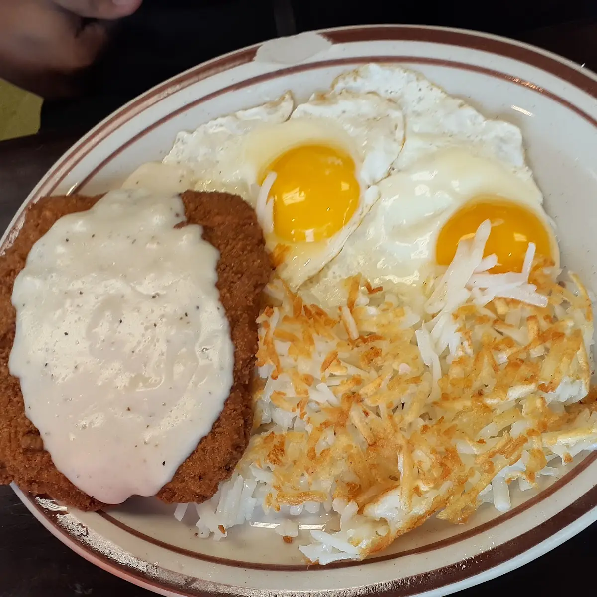 Chicken Fried Steak Hashbrownsand Eggs