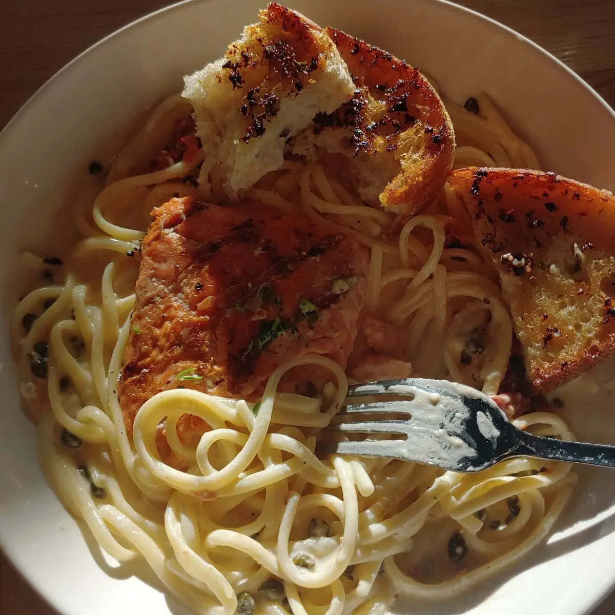 Salmon Alfredo Pasta