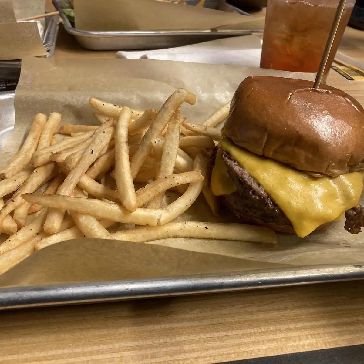 All American Burger and Fries