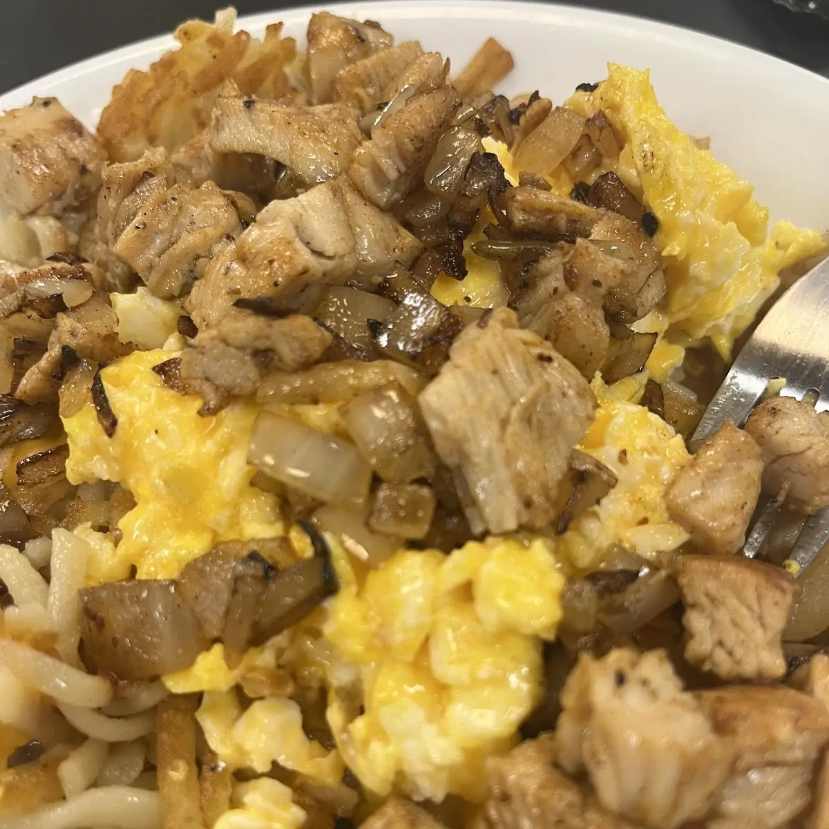Scrambled Eggs with Cheese on Top