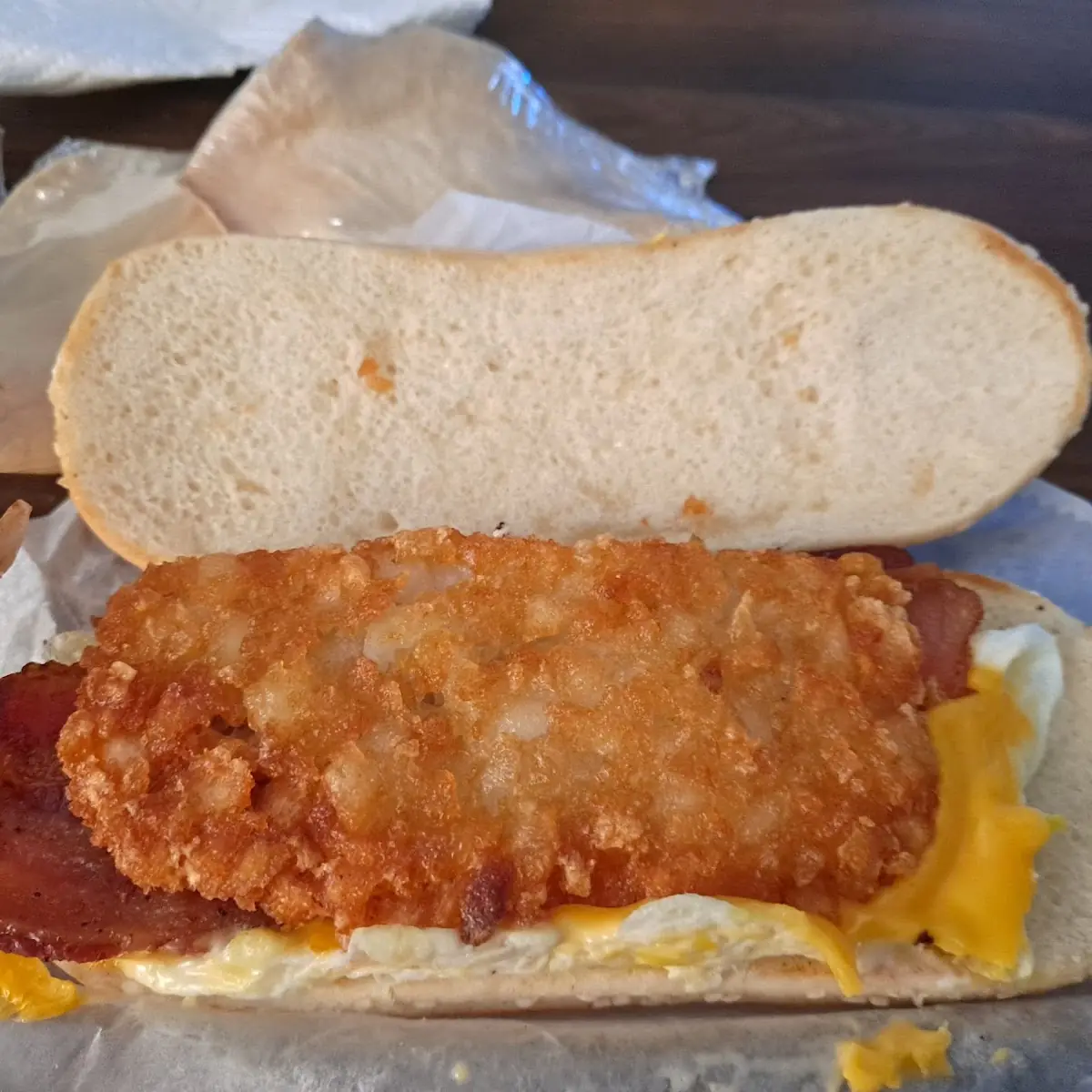 All in One Breakfast Bacon Breakfast Sandwich with Cheese