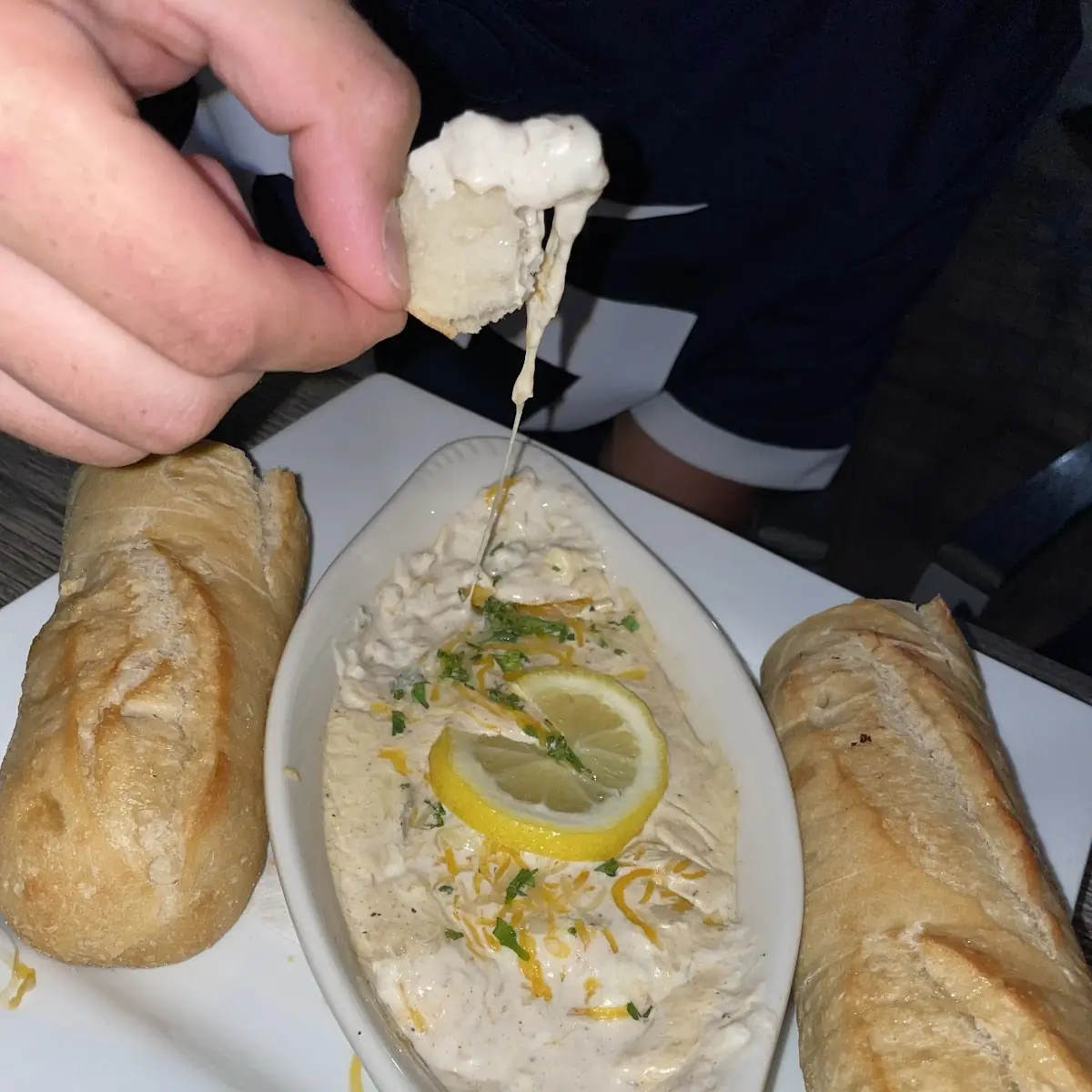 Crab Dip with Baguette Bread