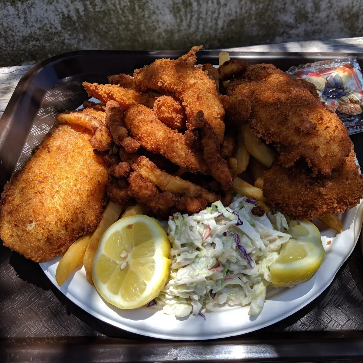 Fried Fish Clams and Shrimp Combo