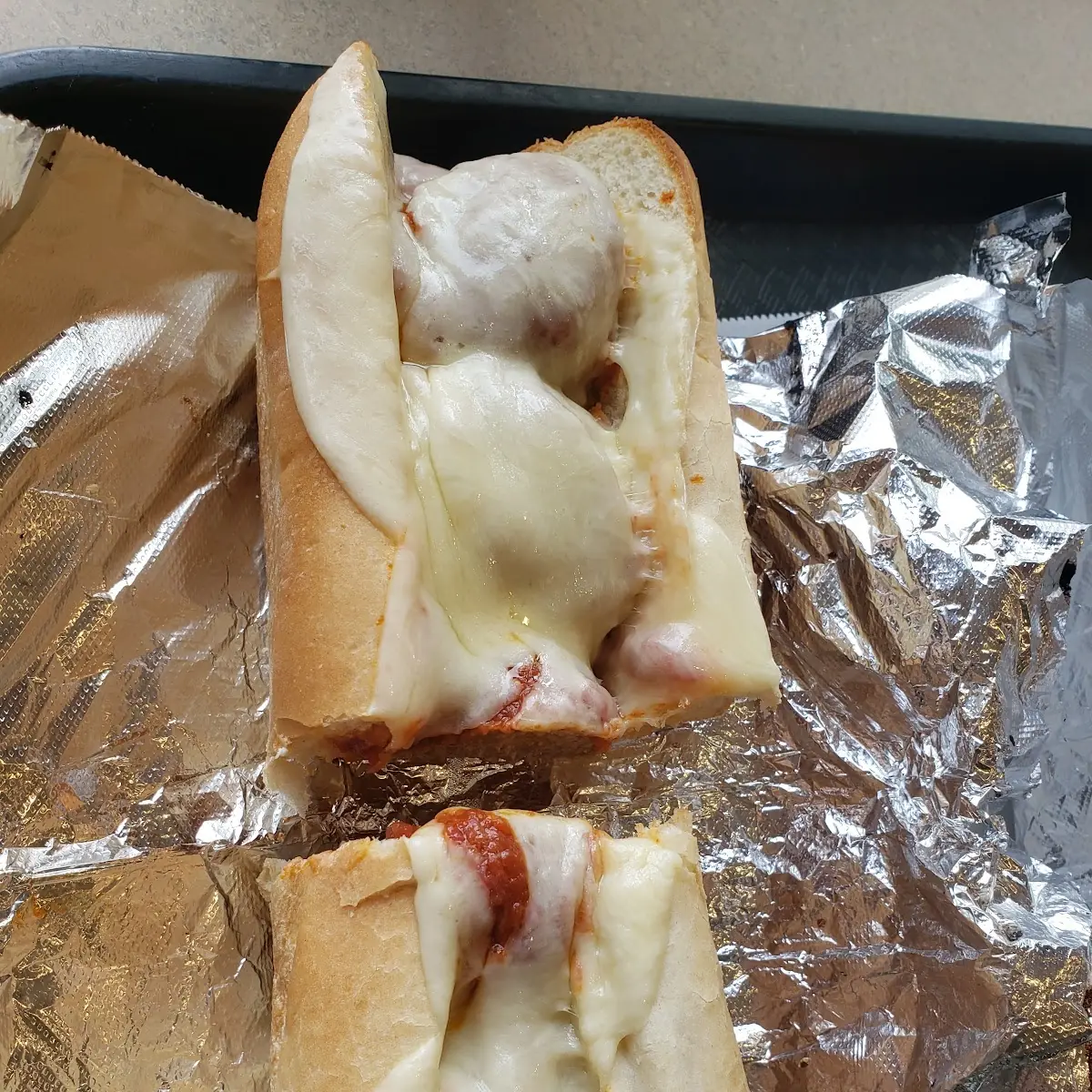 Meatball Sub with Provolone Cheese Toasted