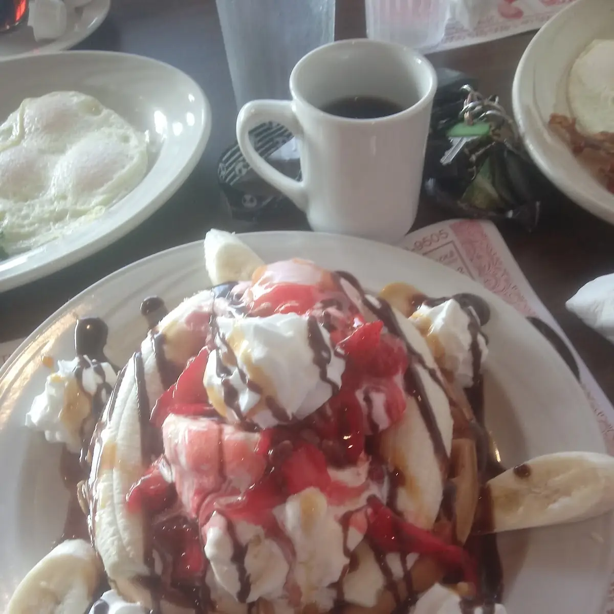 Banana Split Belgian Waffle