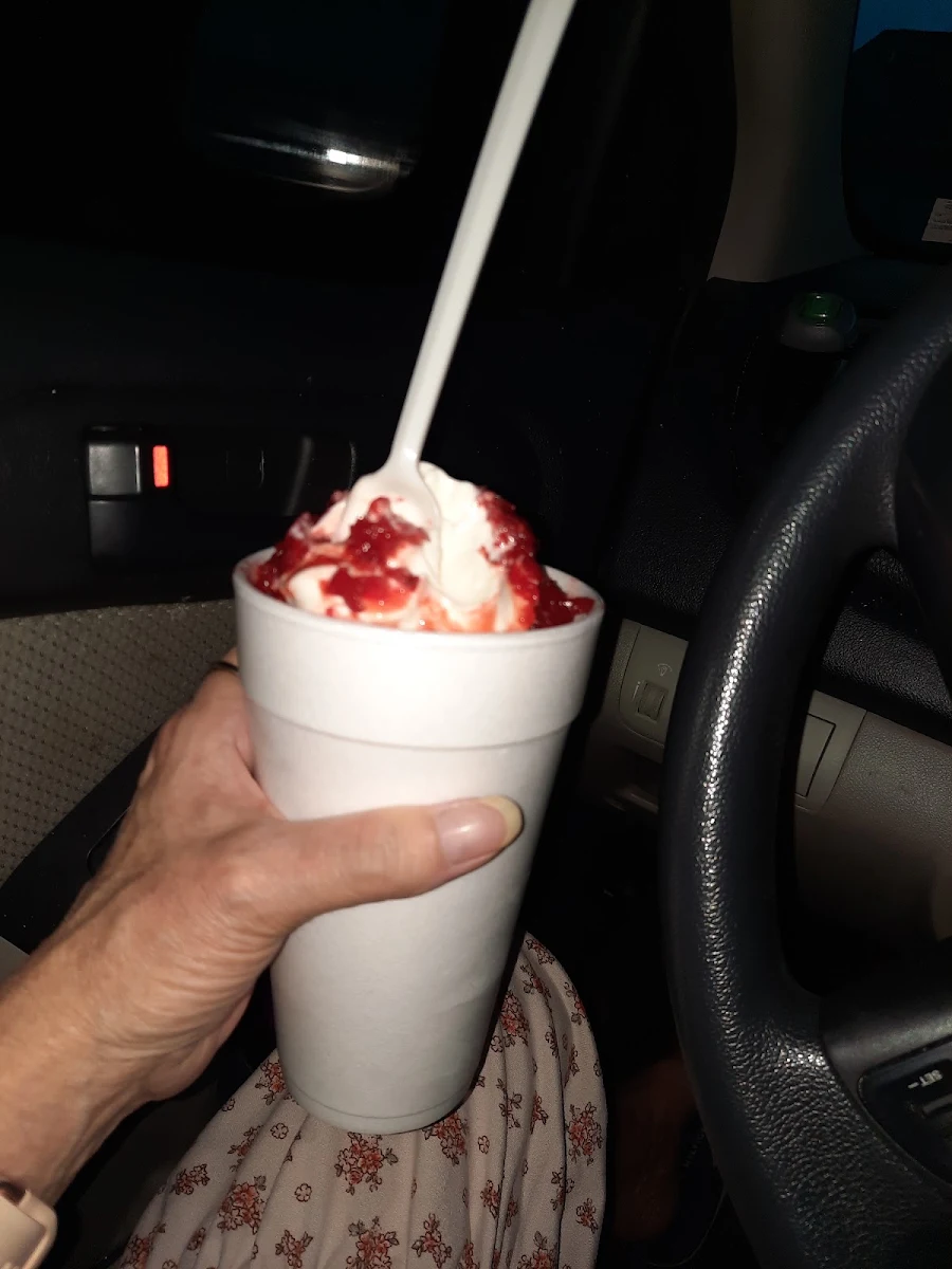 Half Shake Half Sundae with Cherries Pineapple and Strawberries