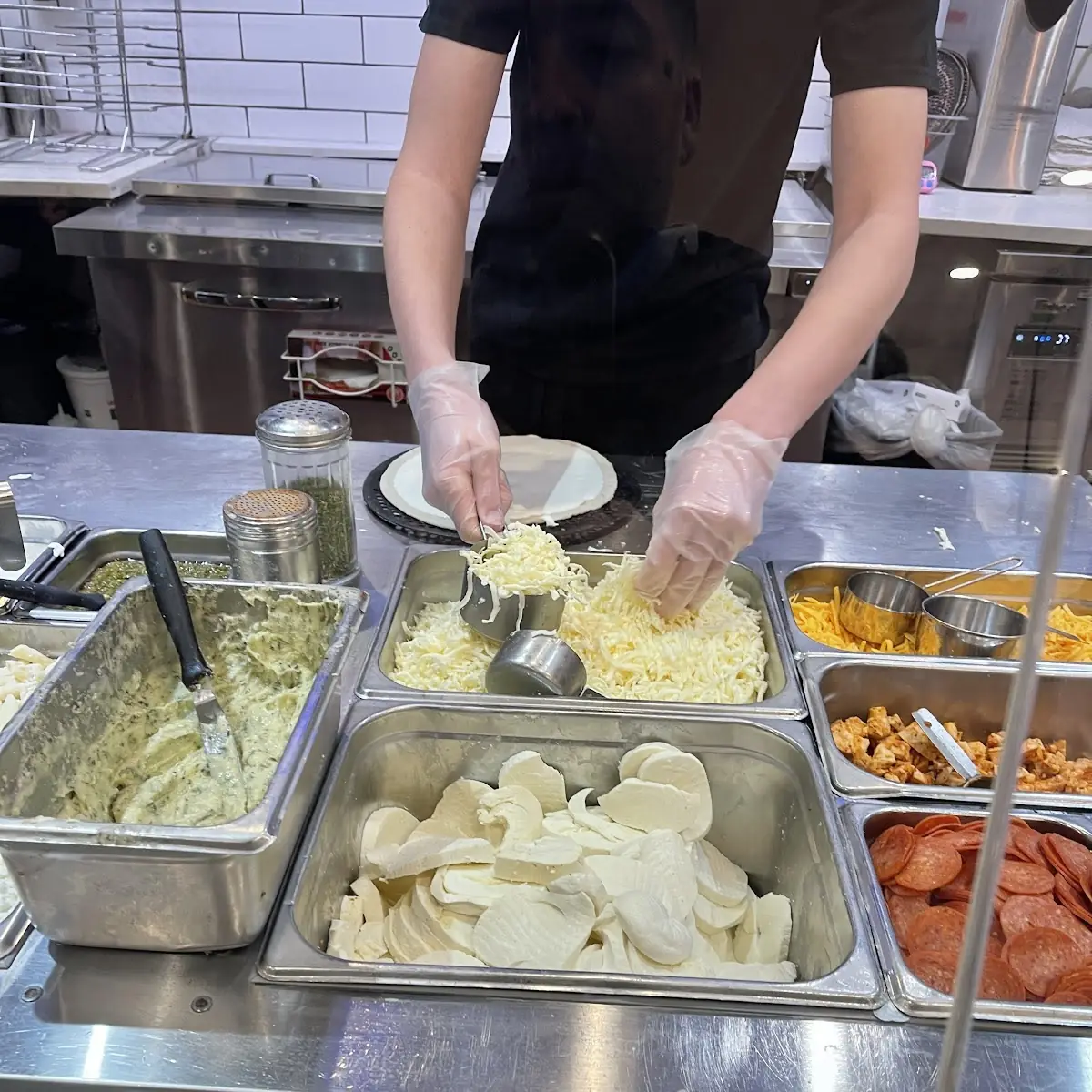 Pizza Margherita Being Made