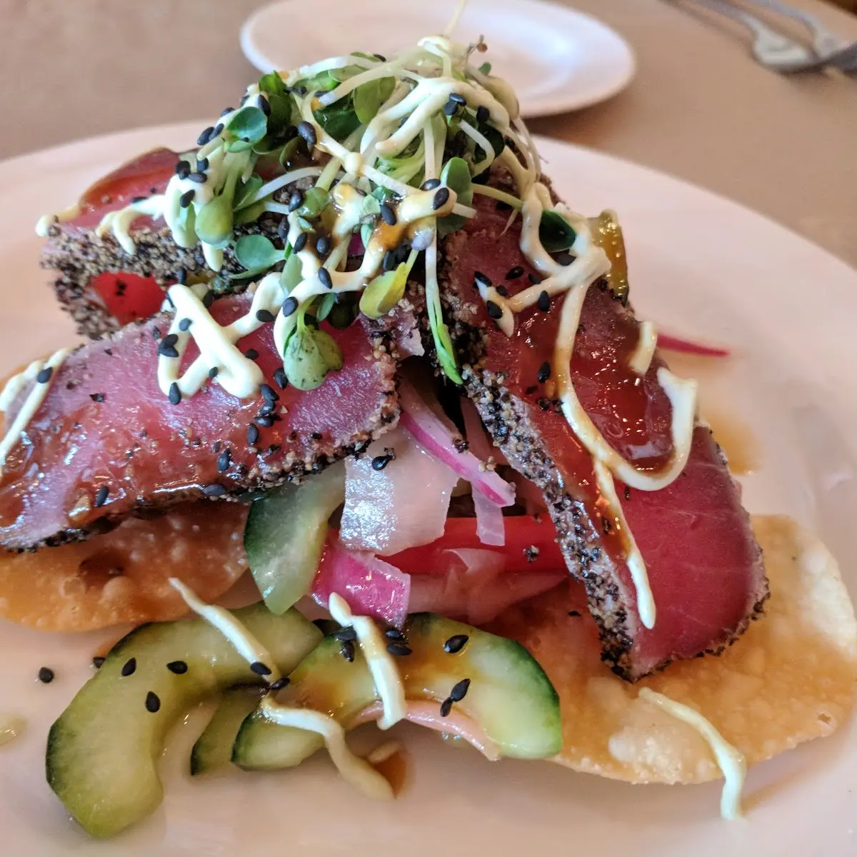 Black Pepper Crust Ahi App