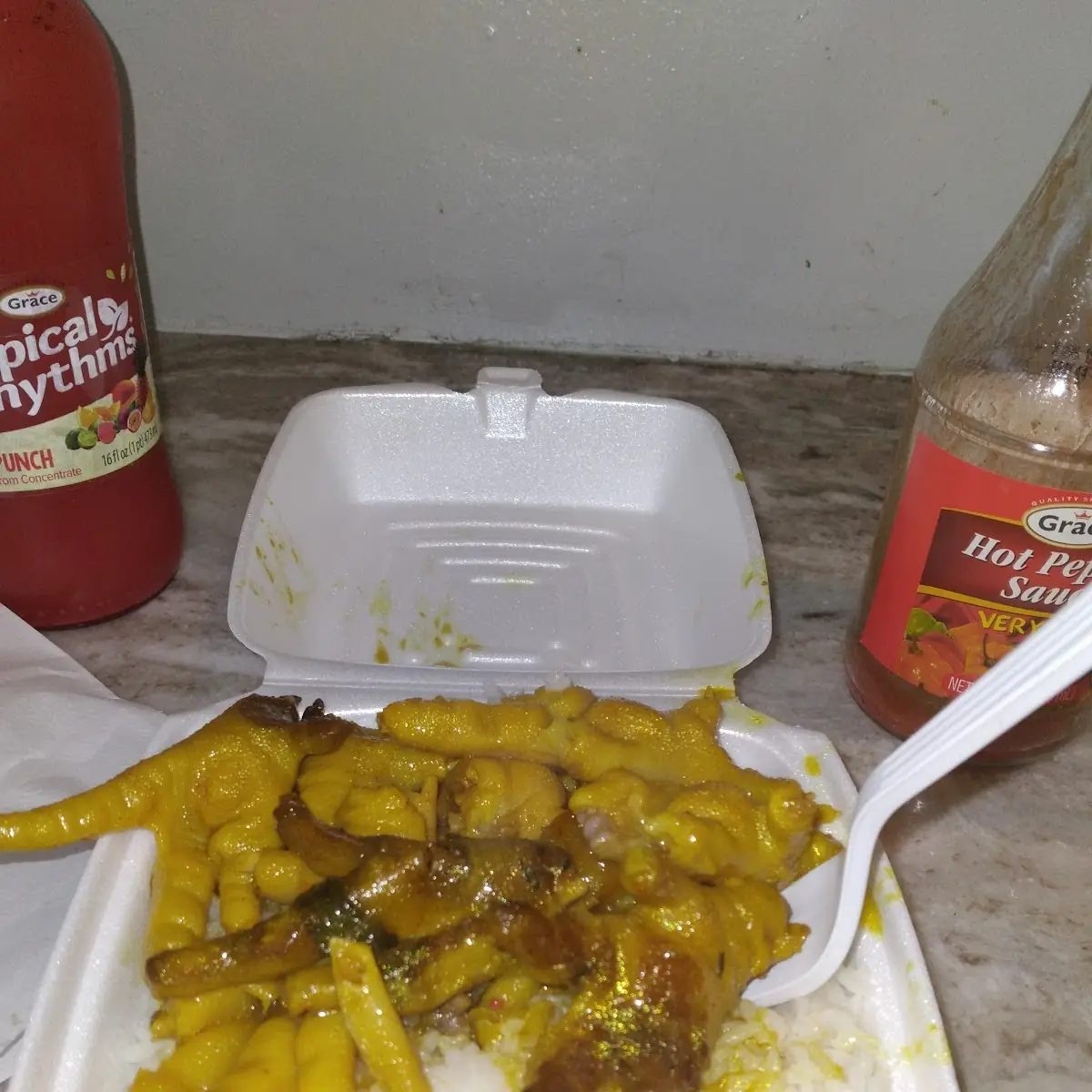 Curry Chicken Foot with White Rice