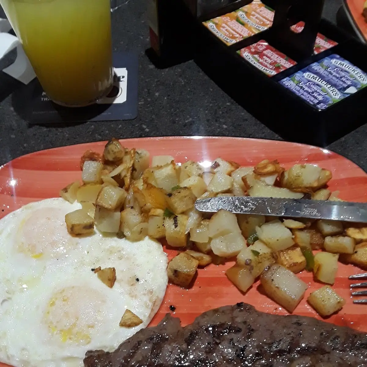 Sirloin Steak Potatoes and Eggs