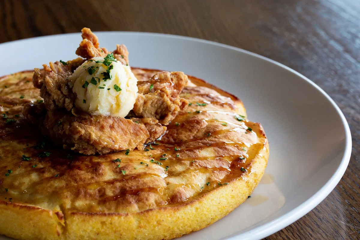 Crispy Chicken & Cornbread Pancake