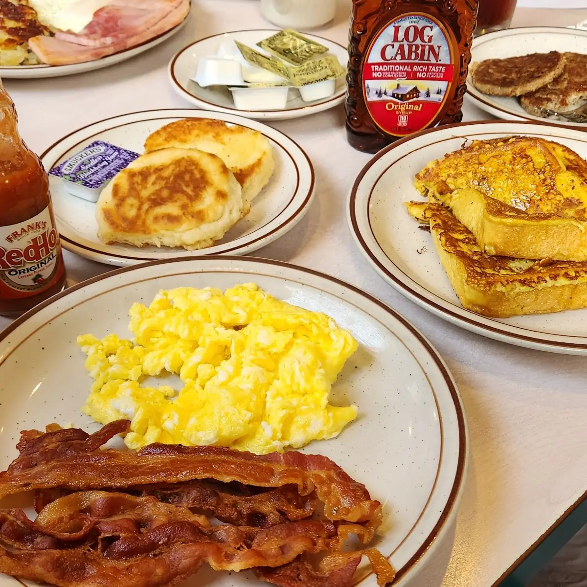 Eggs Bacon Biscuit French Toast Turkey Sausage