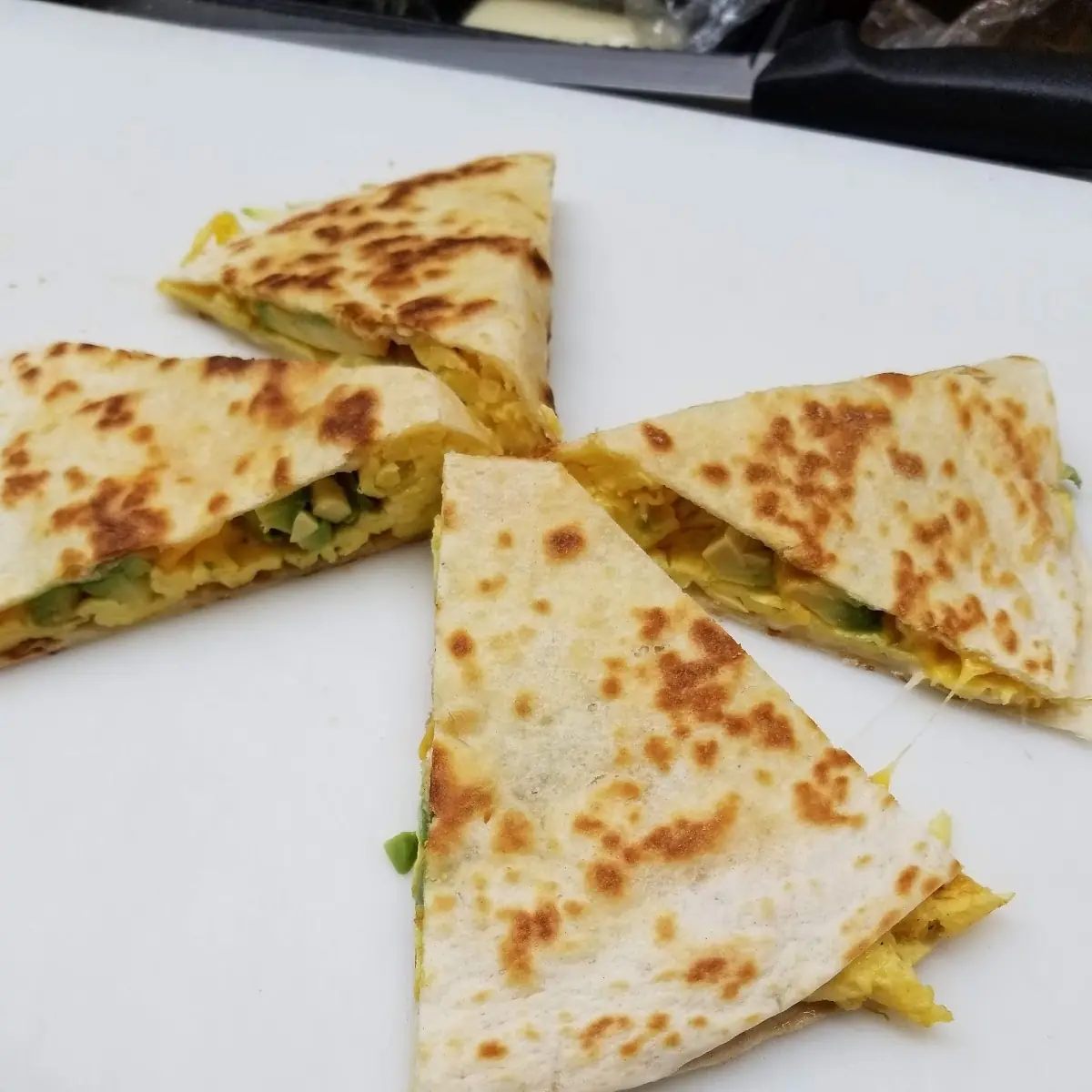 Egg and Cheese Quesadilla with Avocado