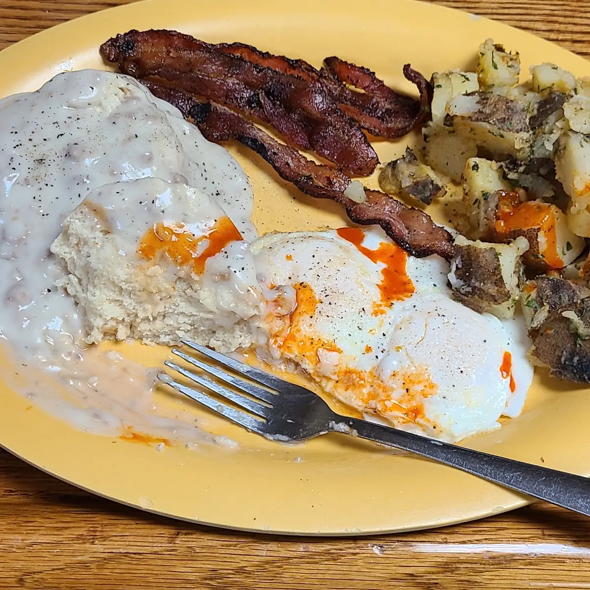 Eggs Biscuits and Sausage Gravy