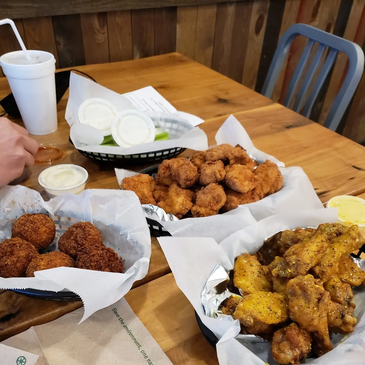 Fried Mac & Cheese Lemon Pepper and Mild Wings
