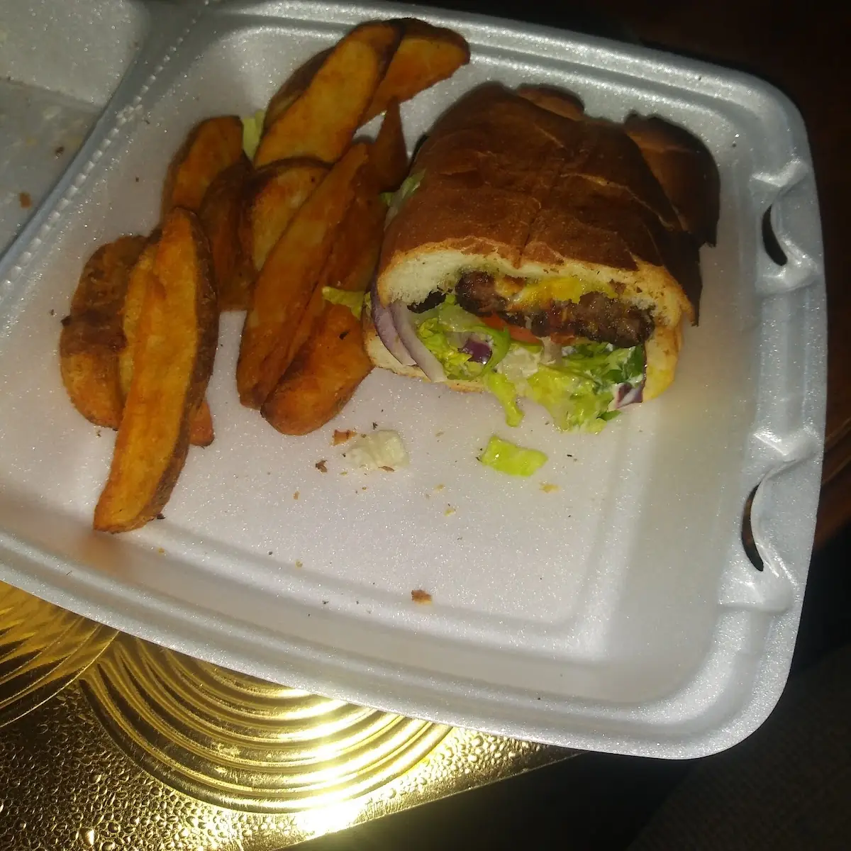 Tri-Tip Sandwich Everything on It with Potato Wedges