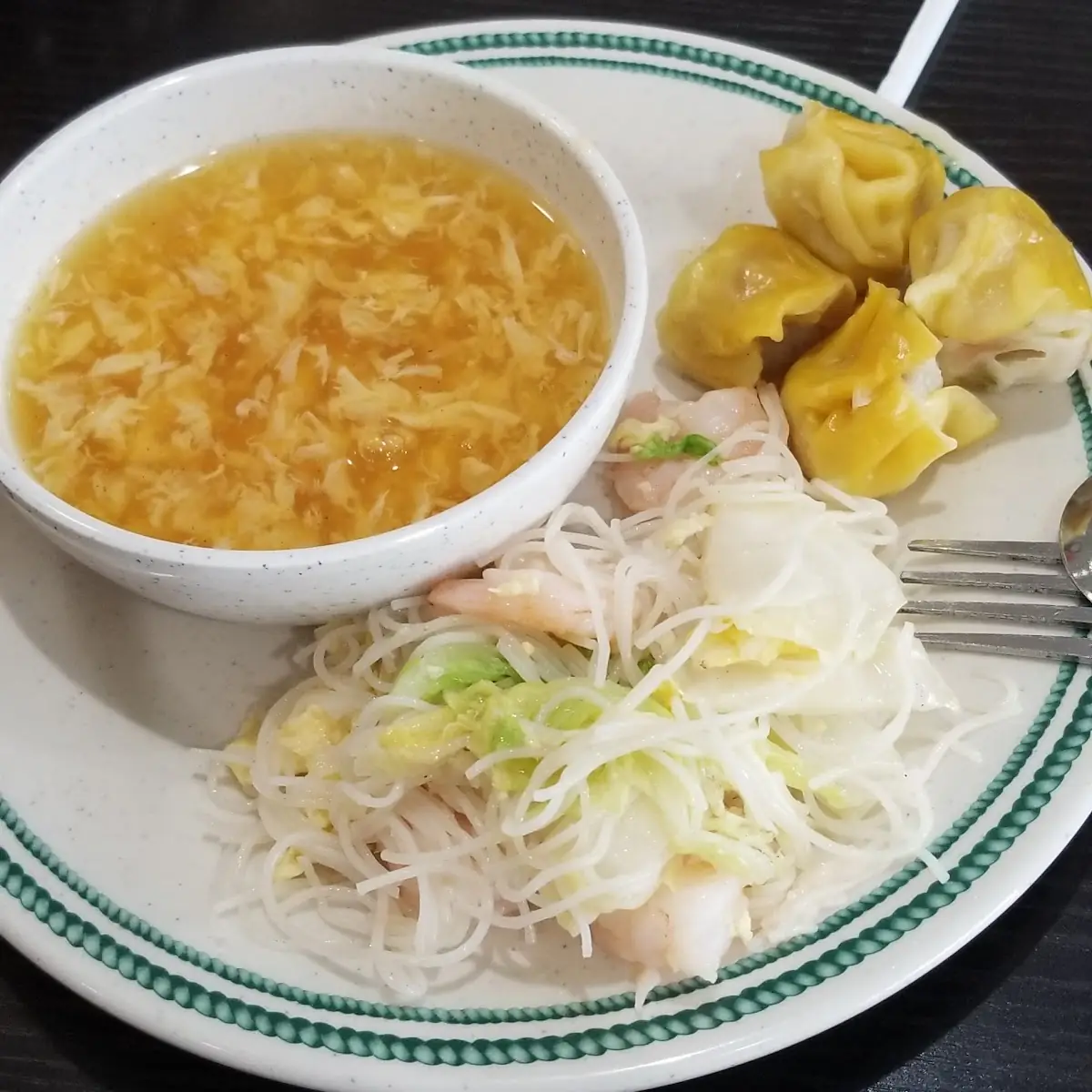 Egg Drop Soup with Fried Noodles