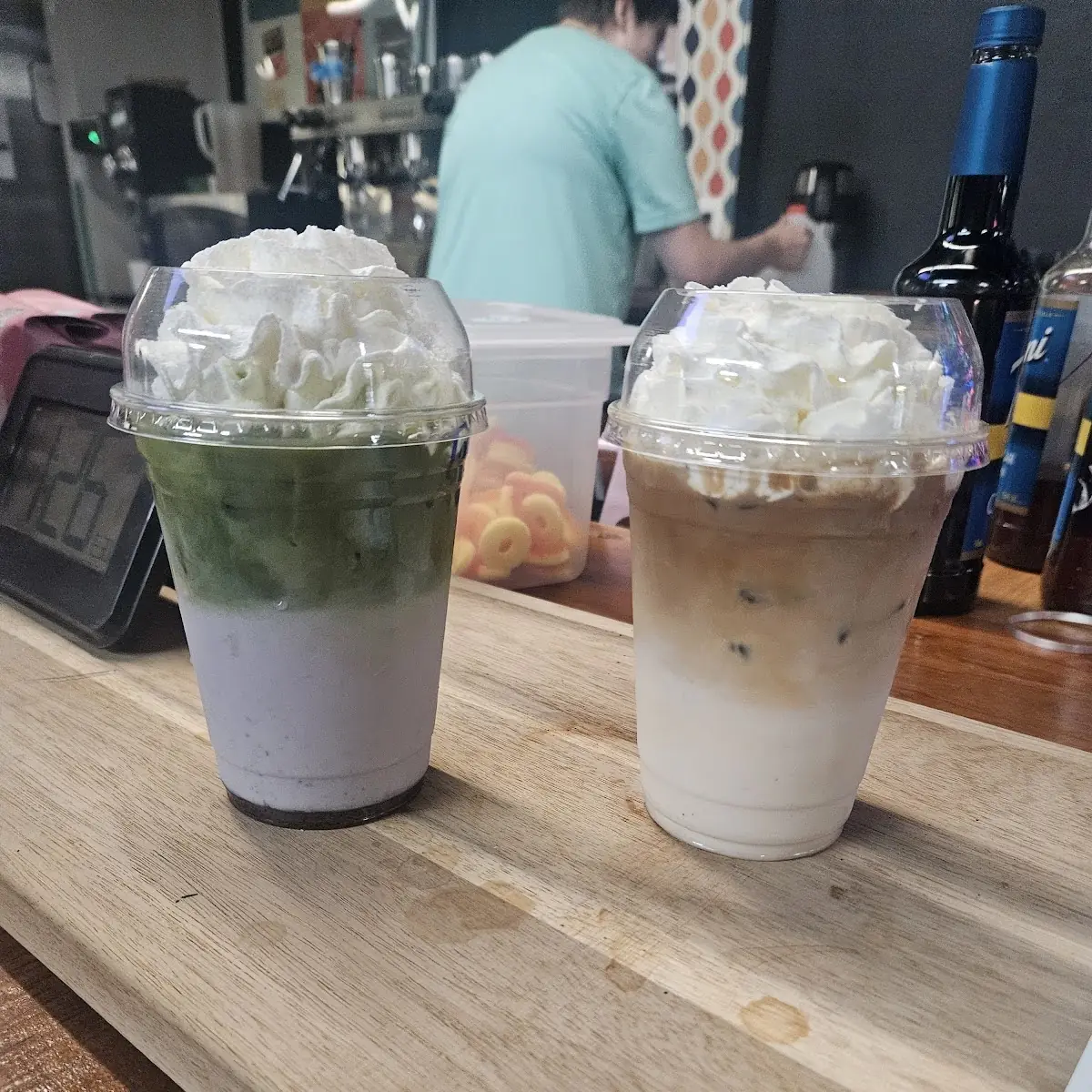 Blueberry Matcha Latte and Coffee Latte