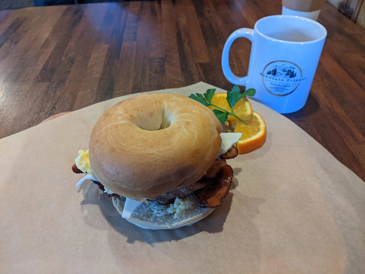Bagel Sandwich with Bacon Egg and Cheese