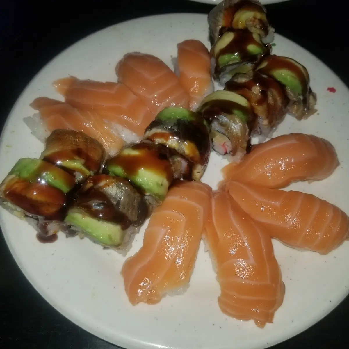 Sake Nigiri and Dragon Roll