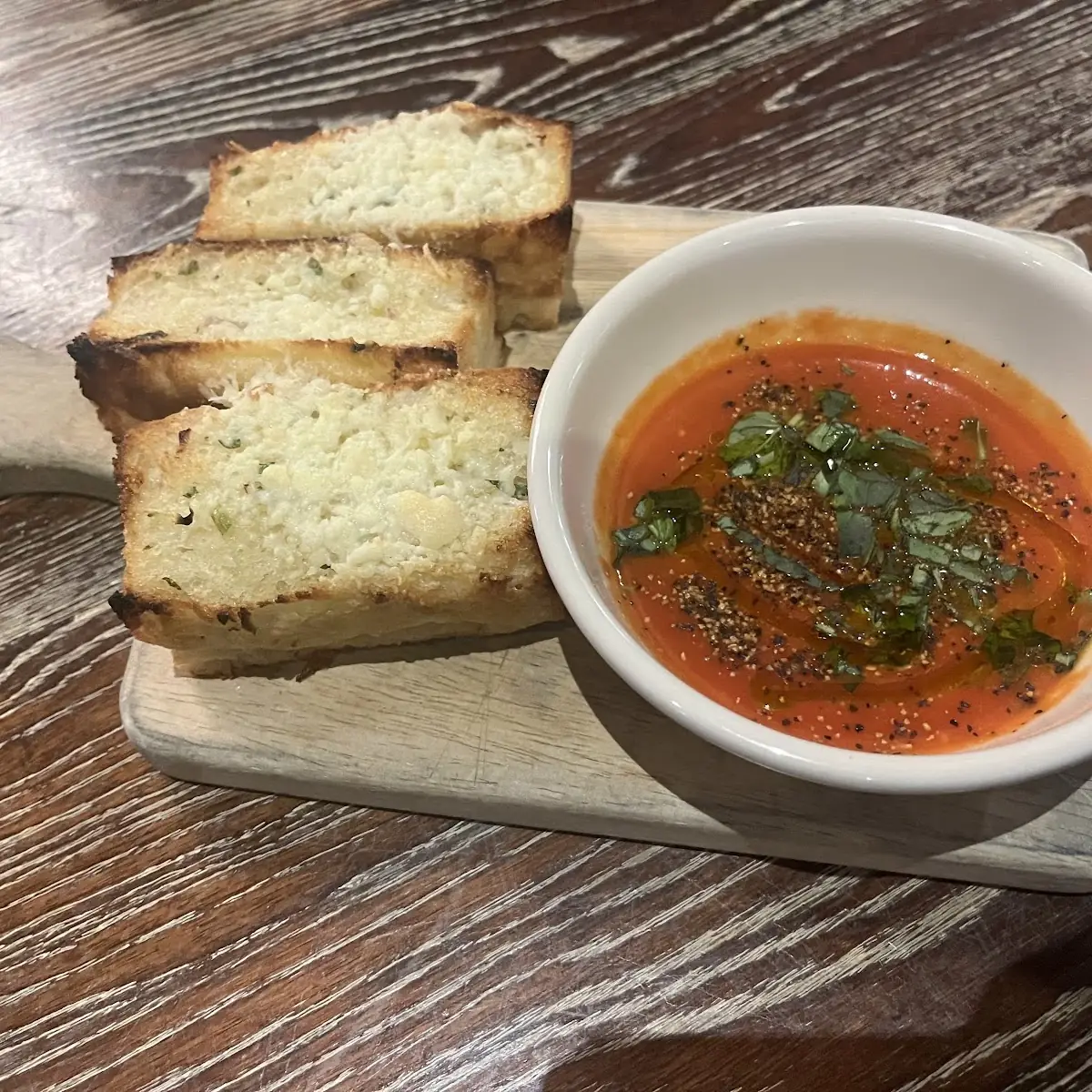 Tomato Soup and Garlic Bread