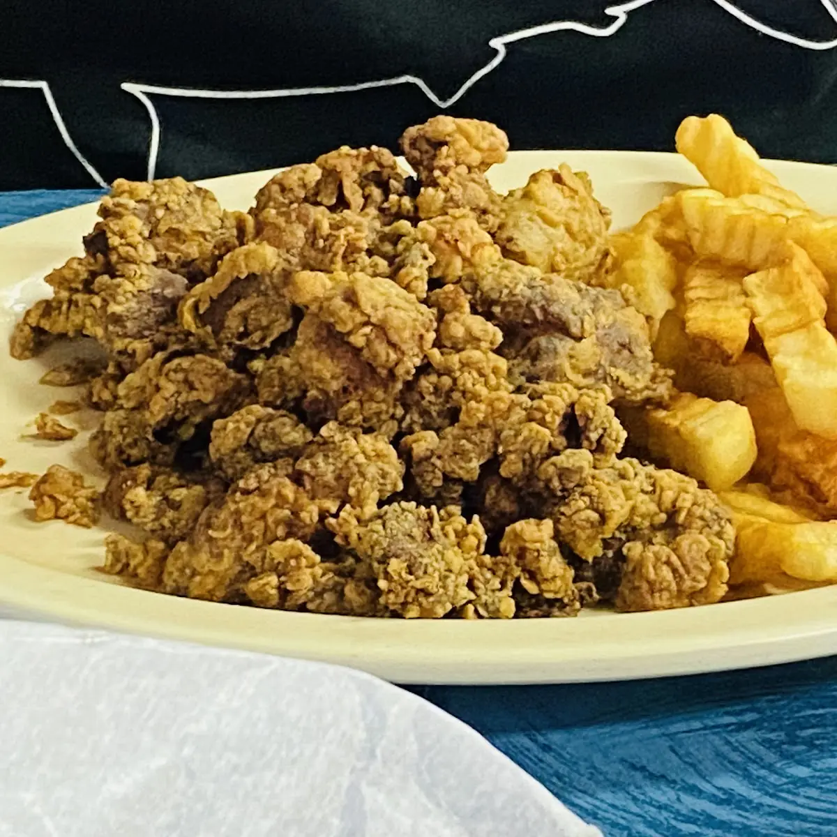 Fried Chicken Livers and Fries