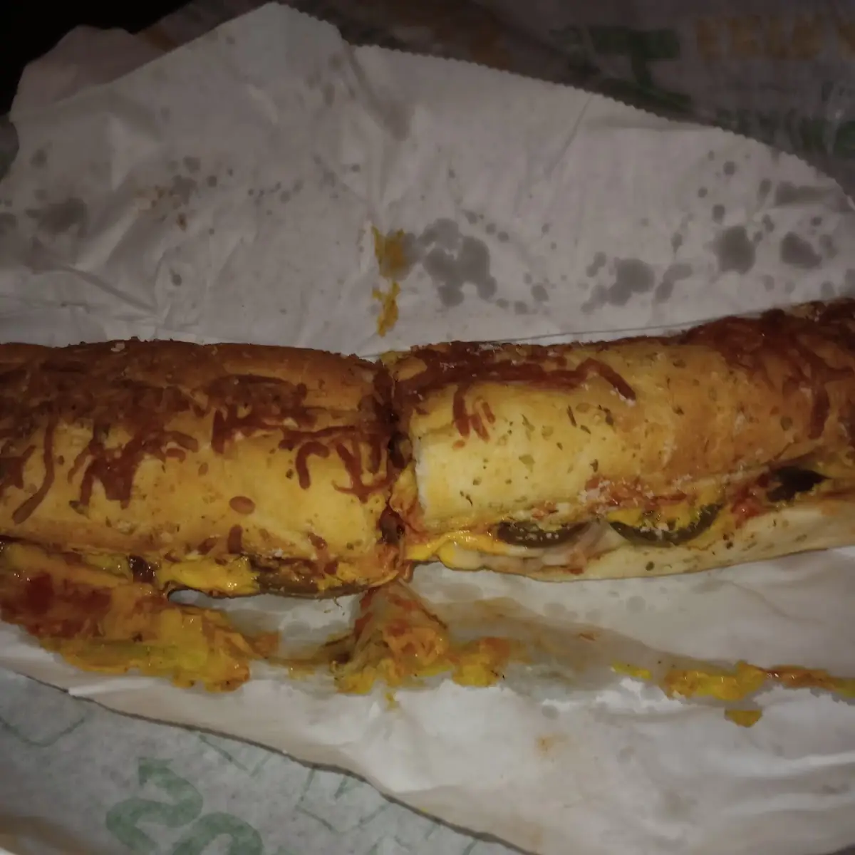 Meatball Sub with Mustard Buffalo Sauce and Jalapenos