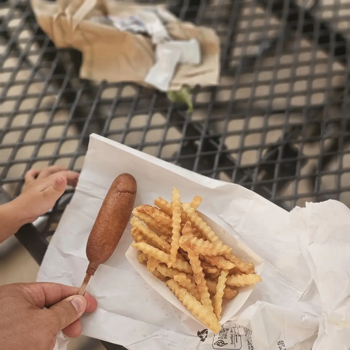 Corn Dog and Fries
