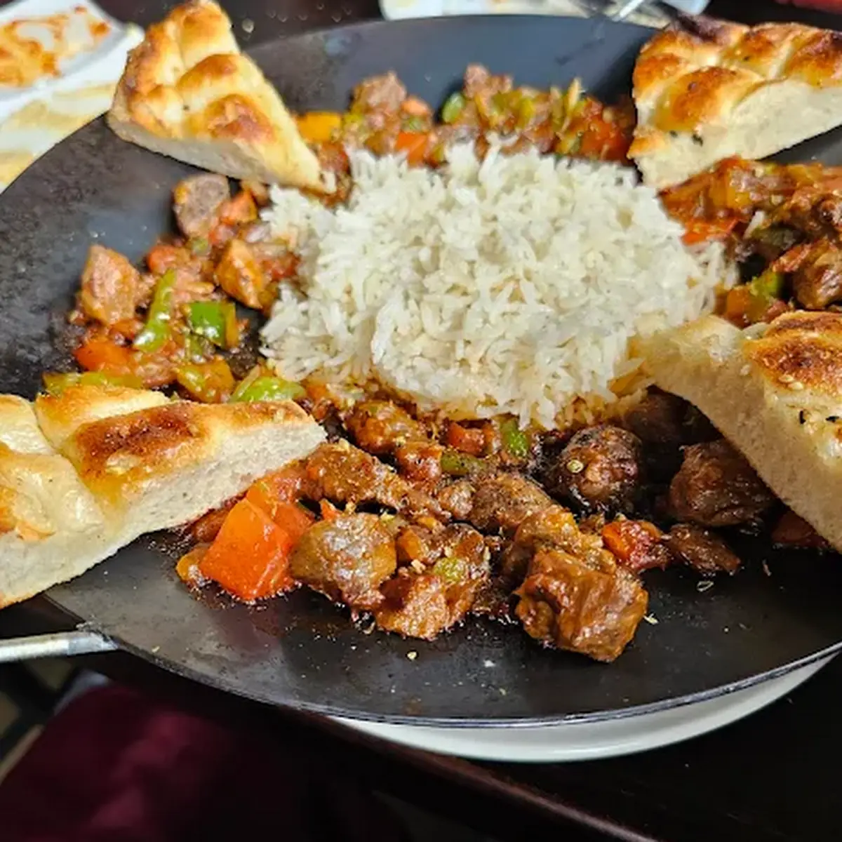 Sizzling Meat Pilaf