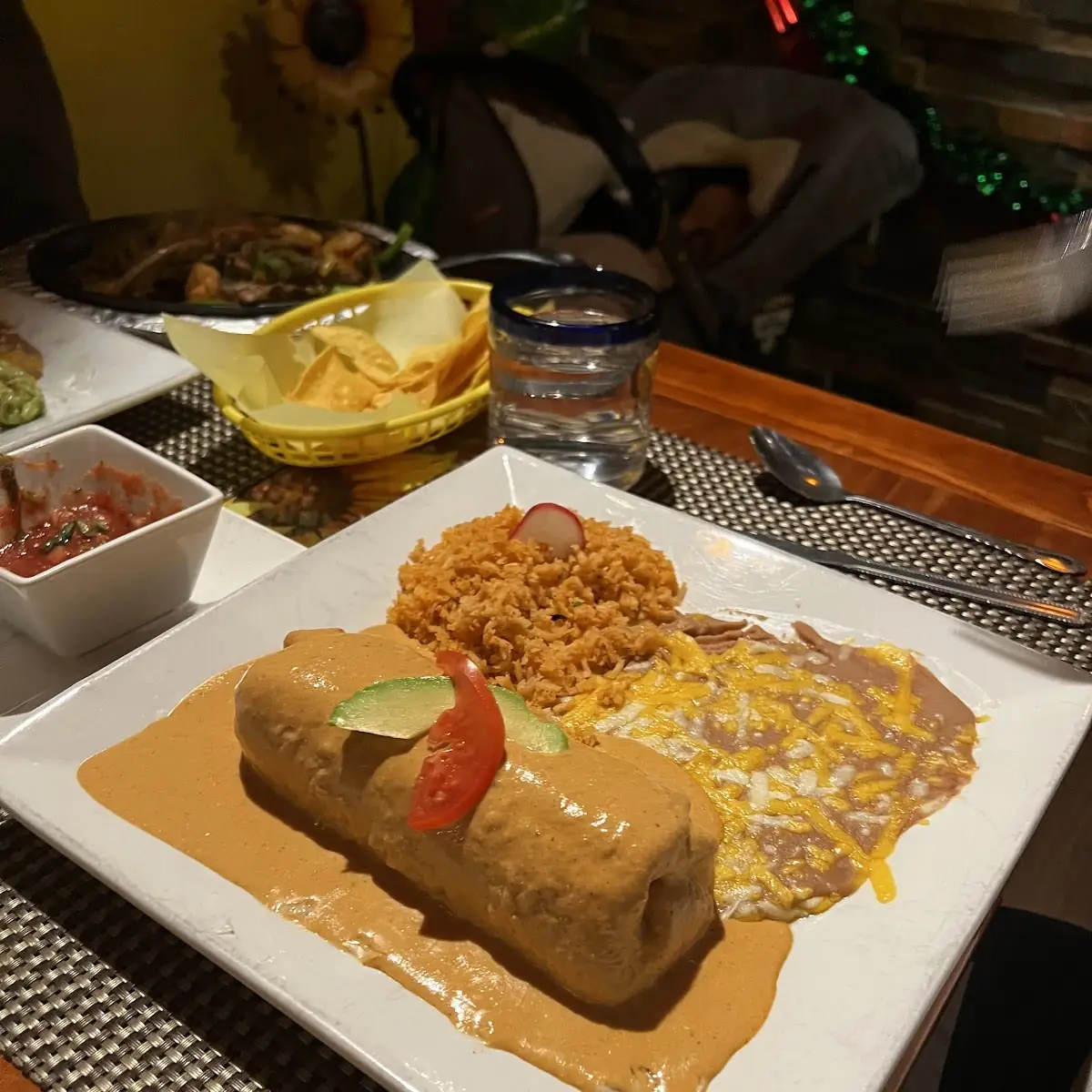 Chicken Enchilada with Avocado Slices