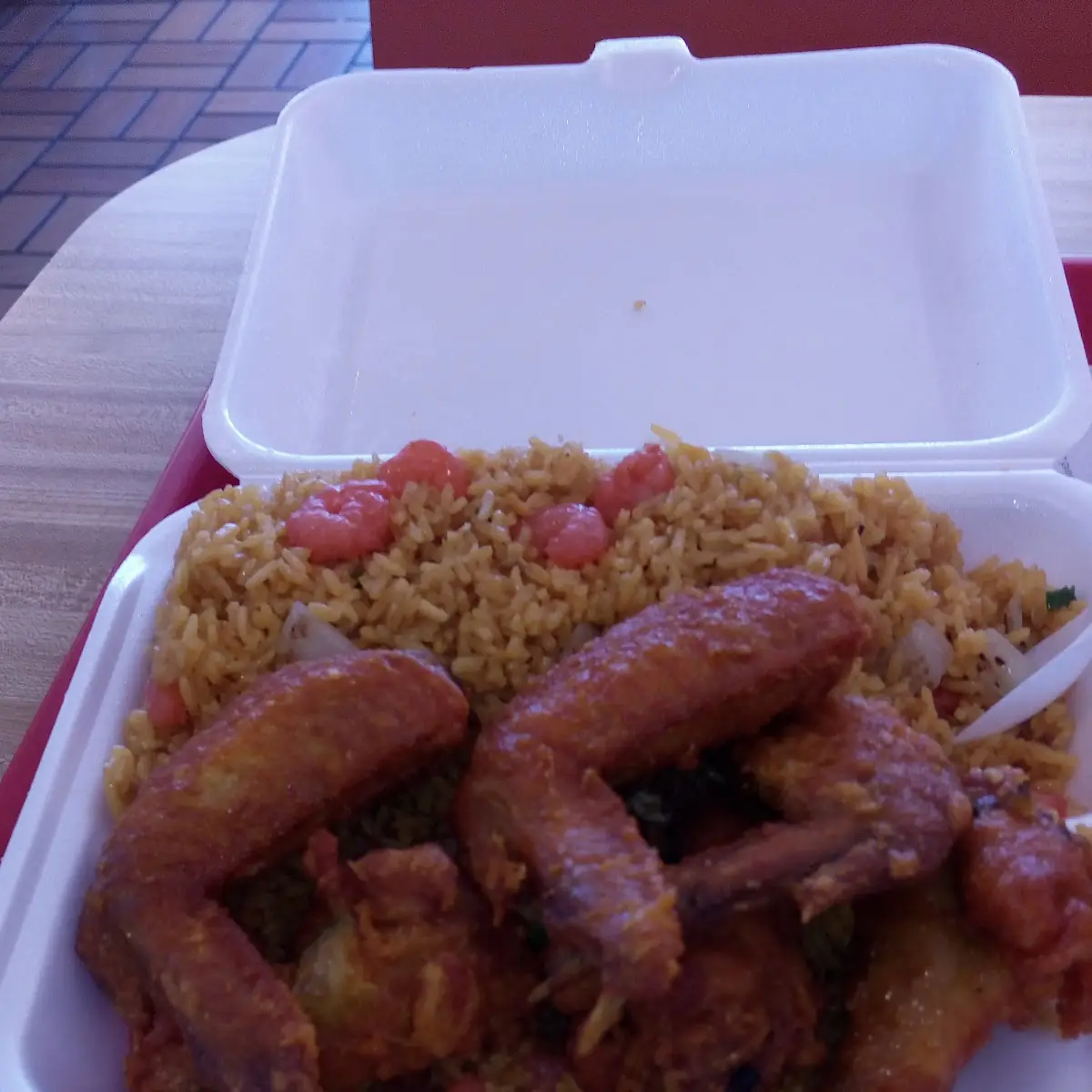Fried Chicken Wings w Shrimp Fried Rice