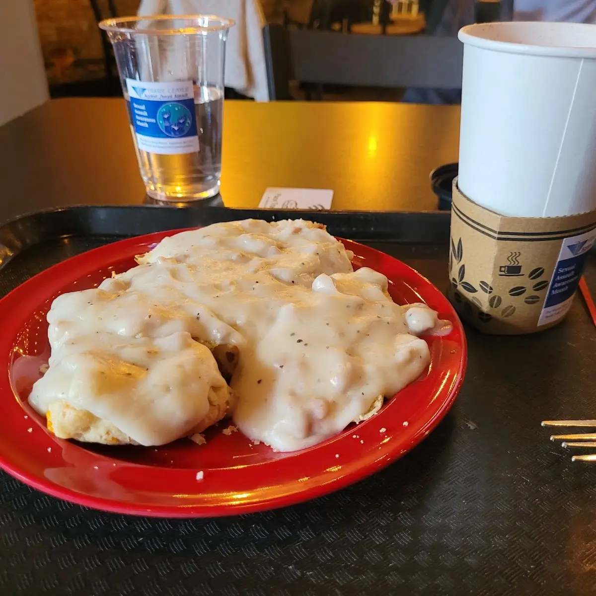 Bacon Cheddar Biscuits & Gravy