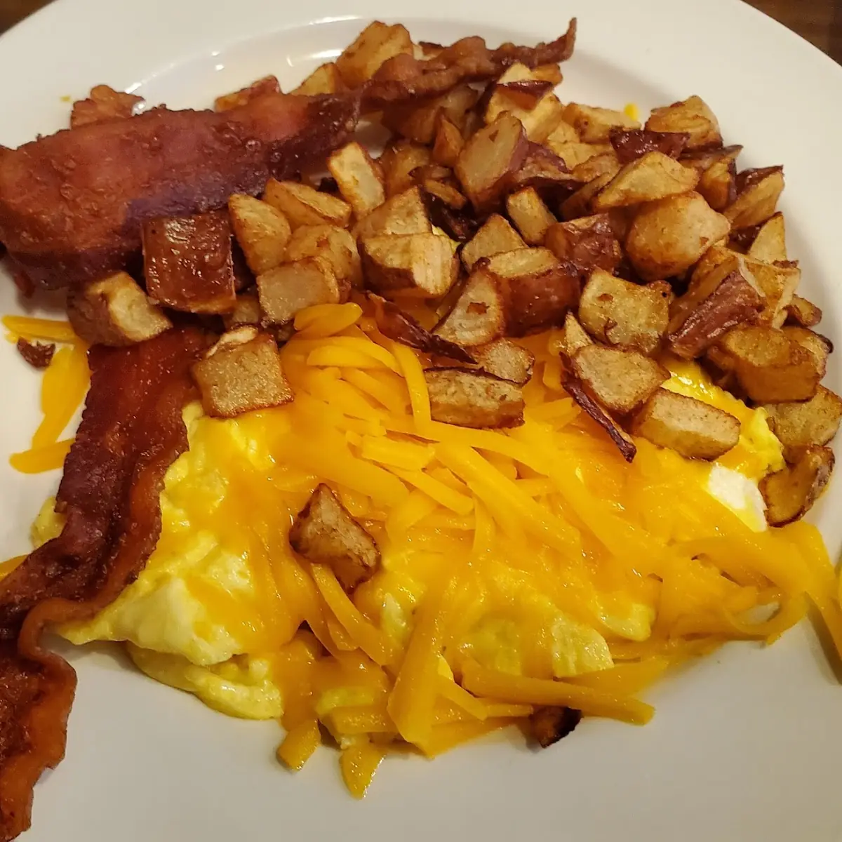 Cheesy Hash Browns Bacon Eggs
