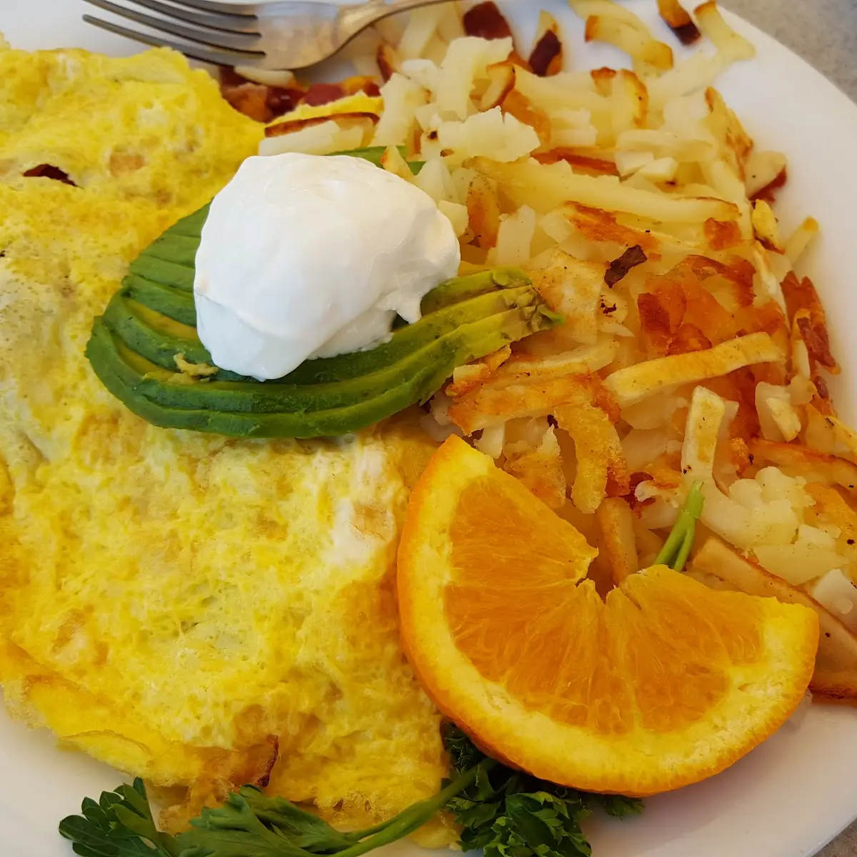 Avocado Bacon and Cheese Omelette
