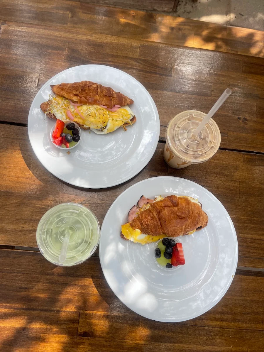 Ham Cheese Croissant with Matcha