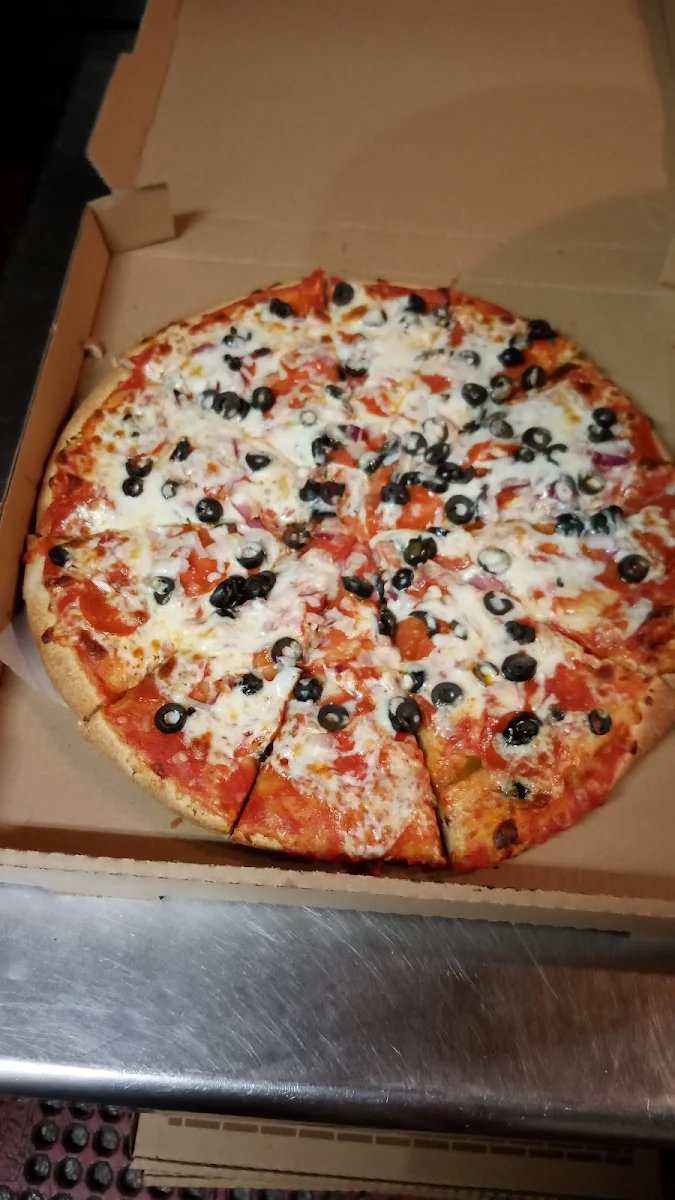 Meat Lovers Pizza with Black Olives Pizza