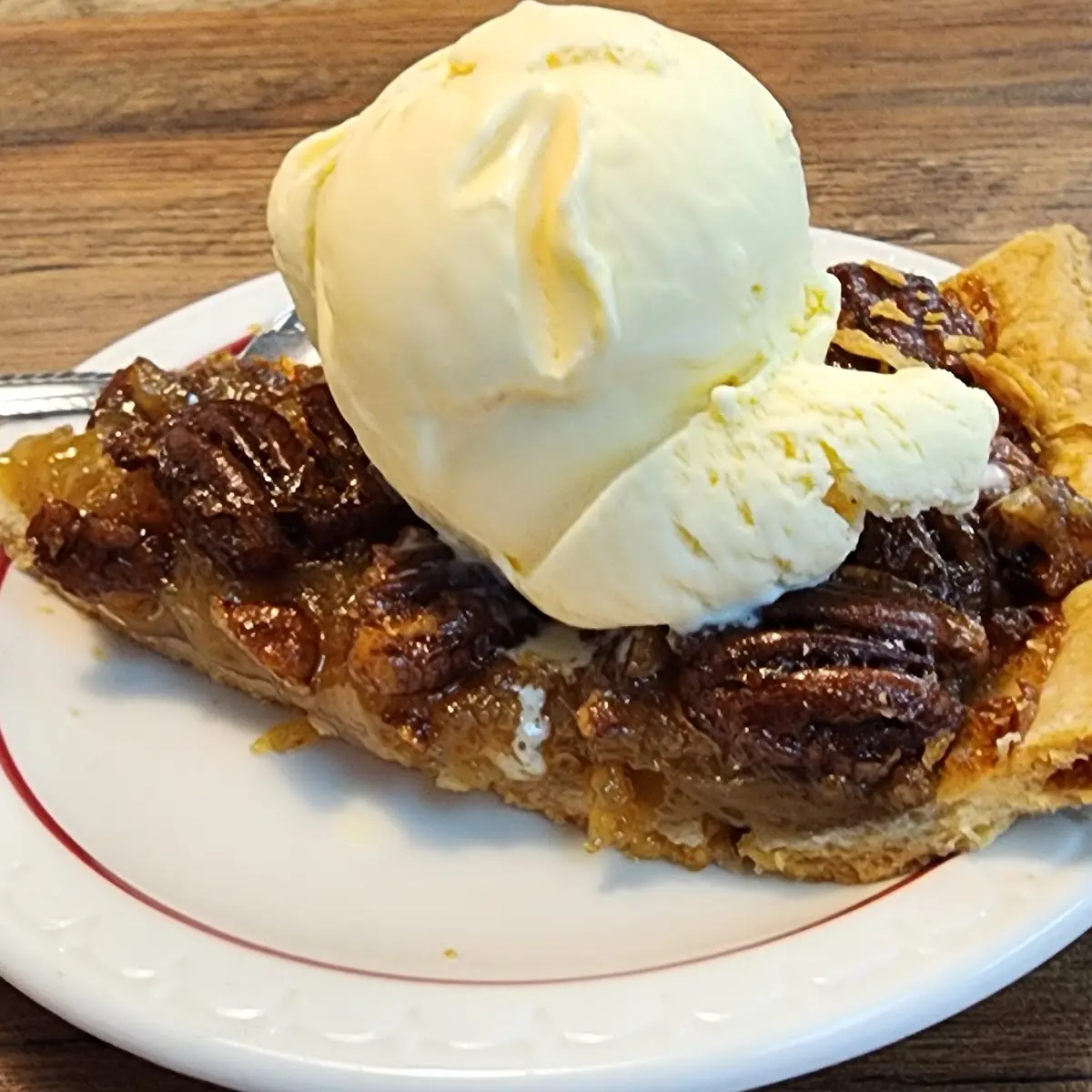 Pecan Pie with Ice Cream