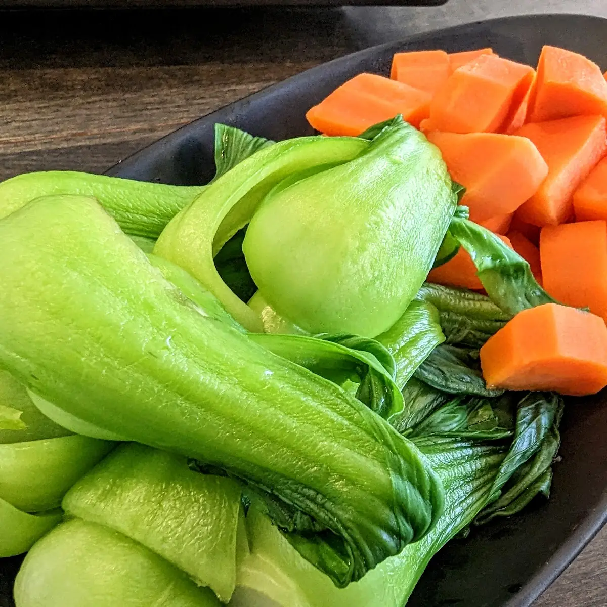 Steamed Veggies Bok Choy Carrot Cabbage