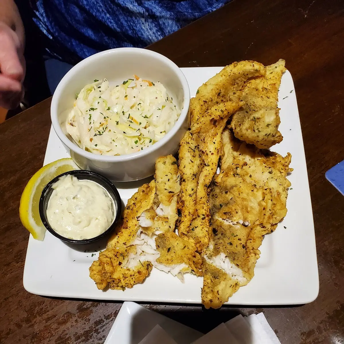 Fresh Fish and Chips Lightly Breaded