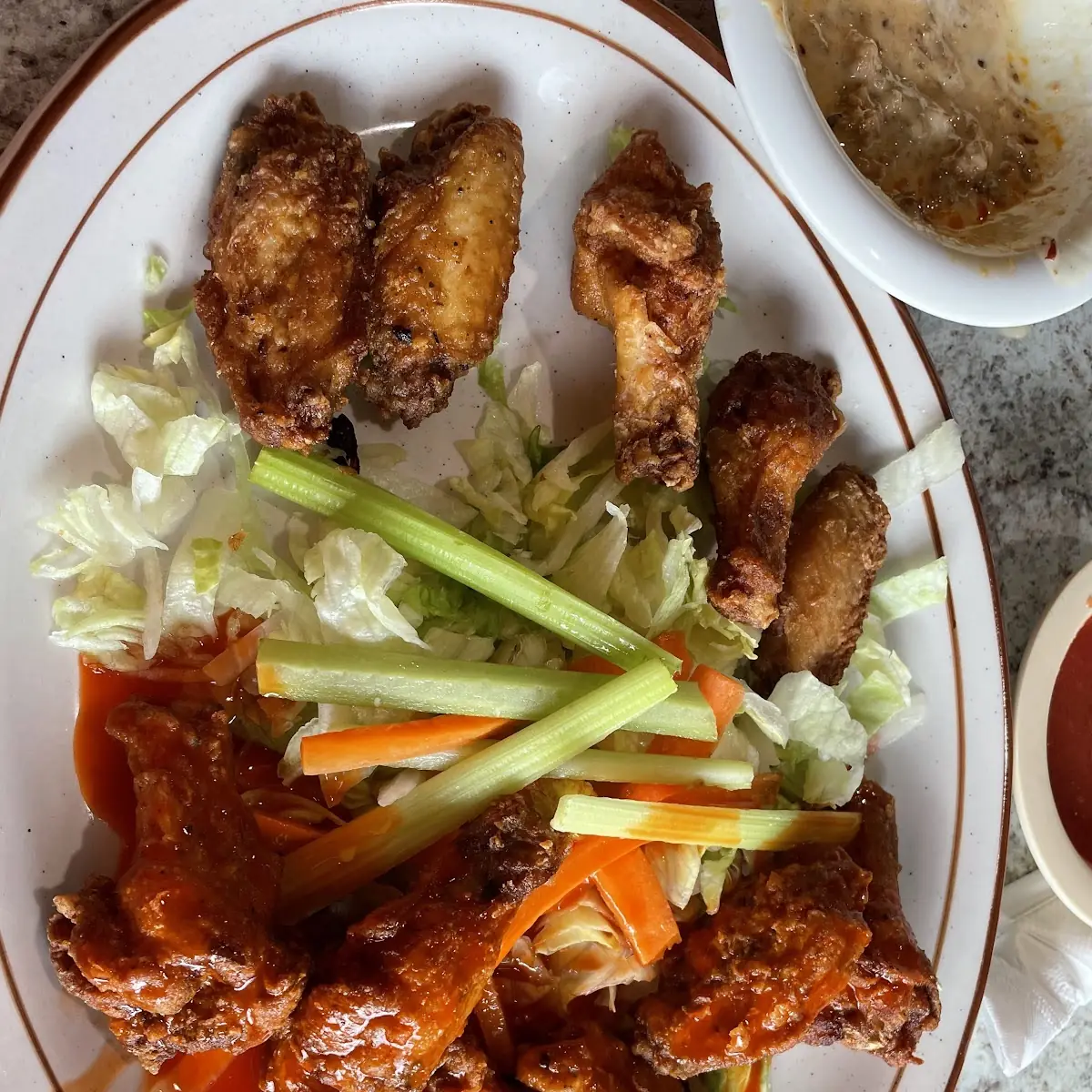 Original Fried Chicken Wings and Hot Chicken Wings