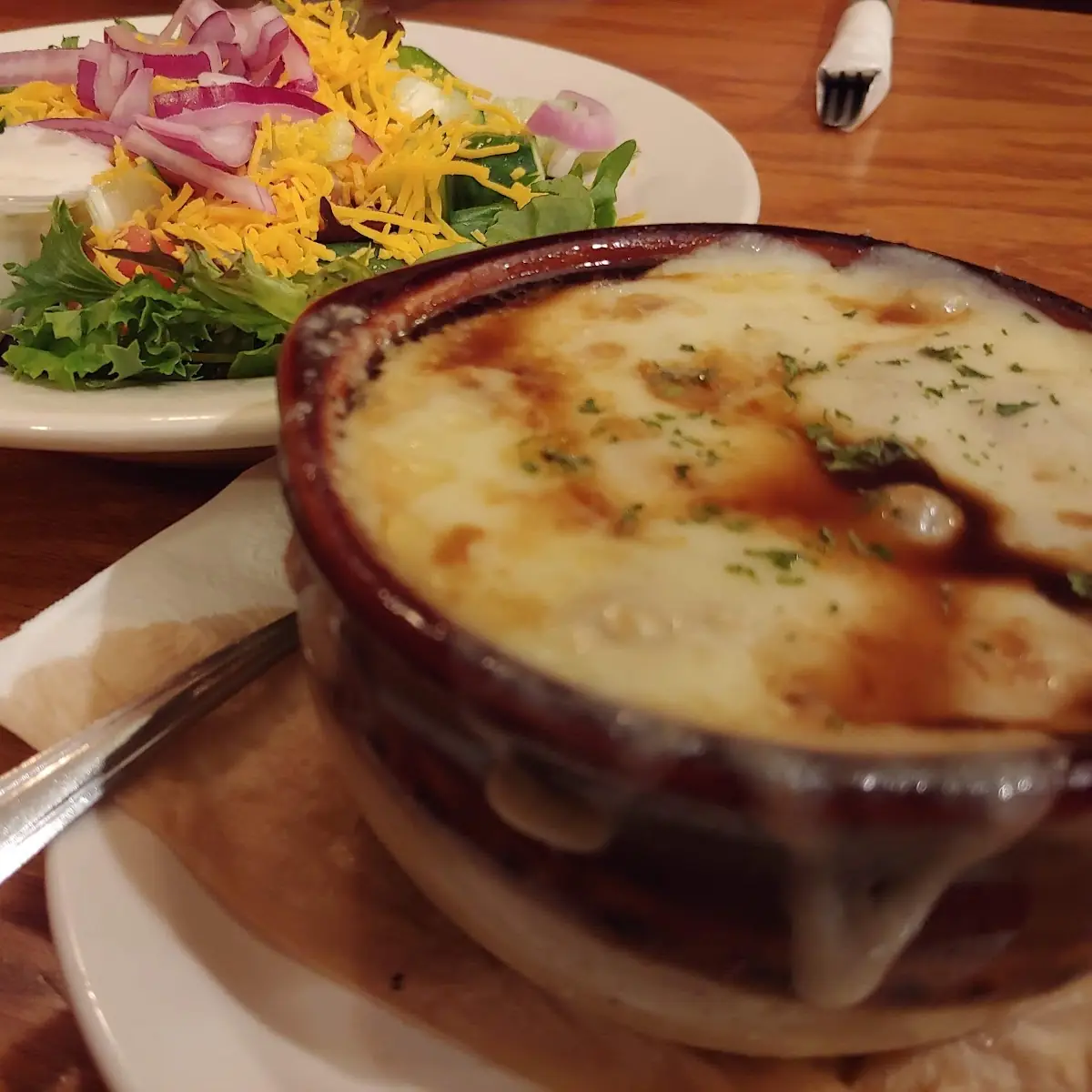French Onion Soup & Side Salad