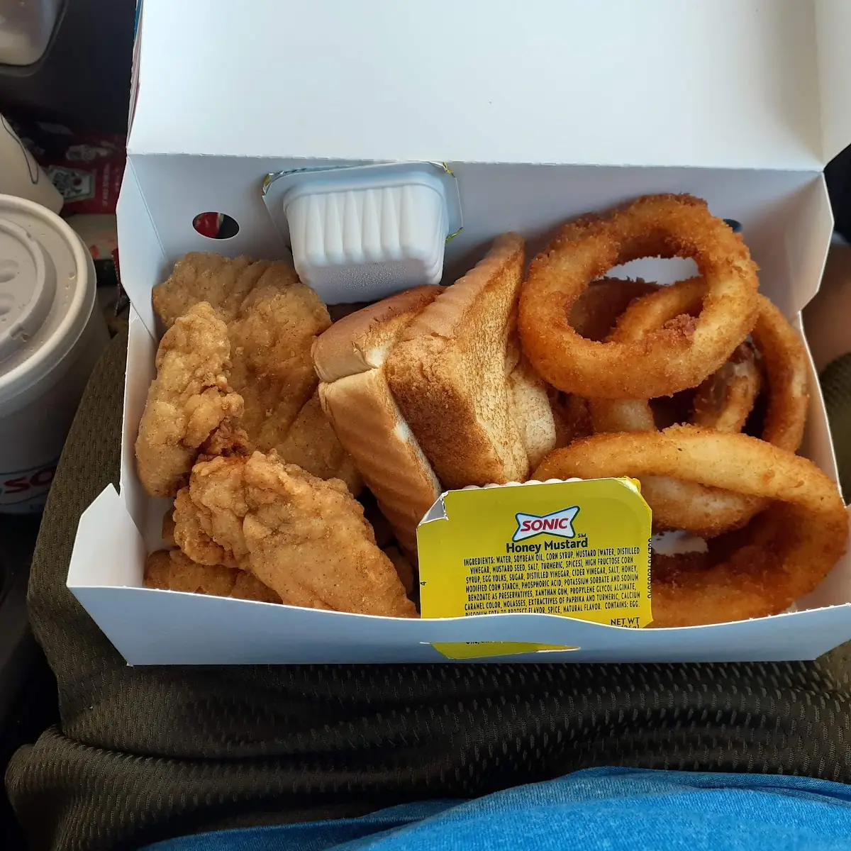 Chicken Fingers with Onions Rings