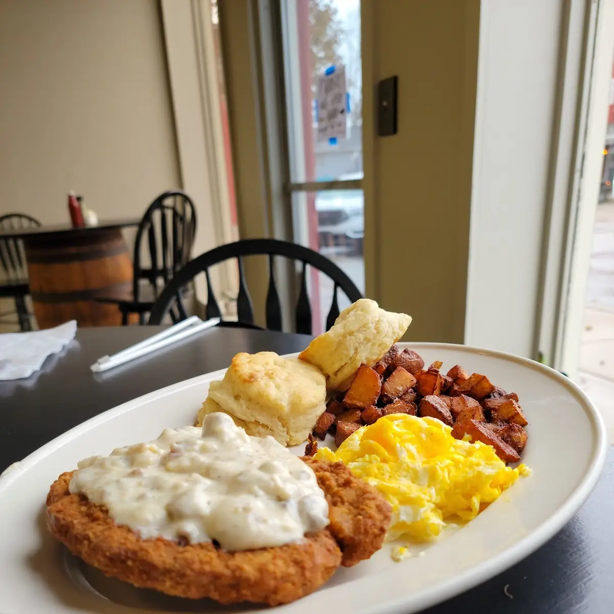 Country Fried Steak and Eggs
