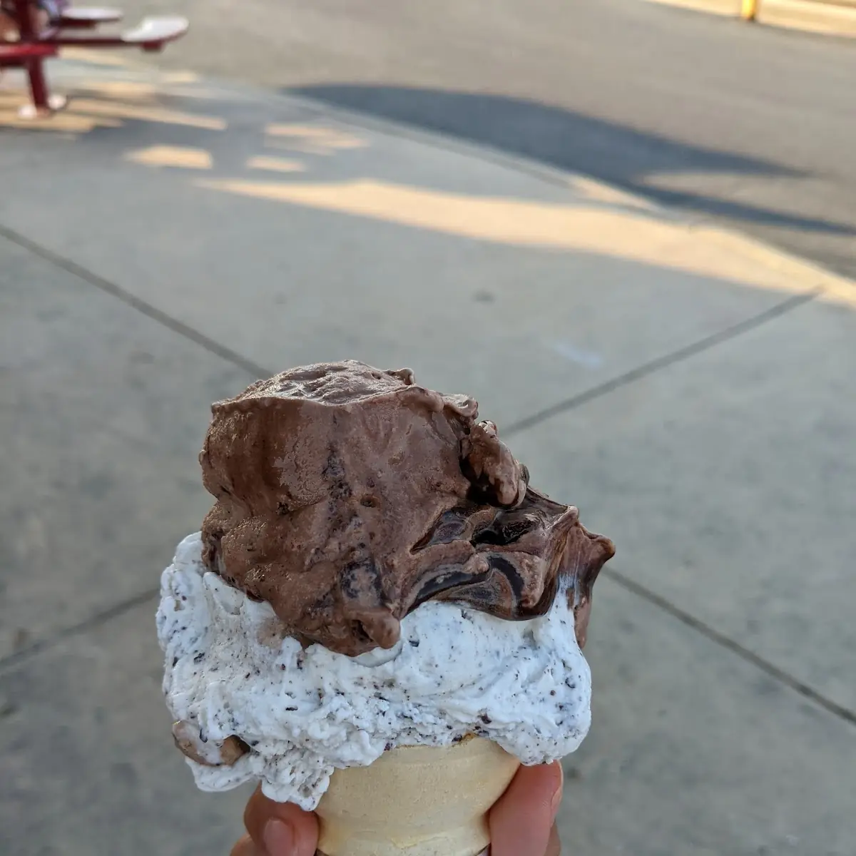 Chocolate Fudge Cookie Dough Cake Cone