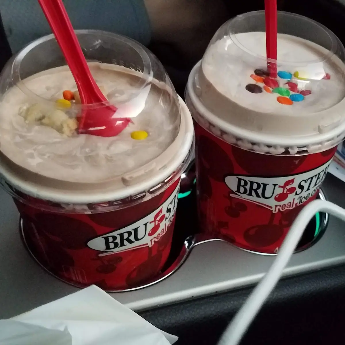 Vanilla Ice Cream Blizzard with Chocolate Chips and Chocolate Syrup