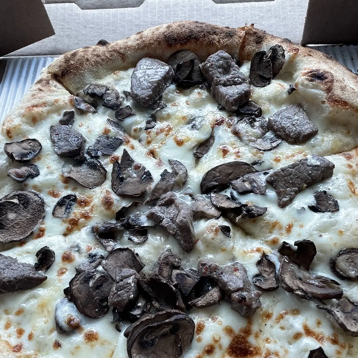 Steak and Mushroom Pizza